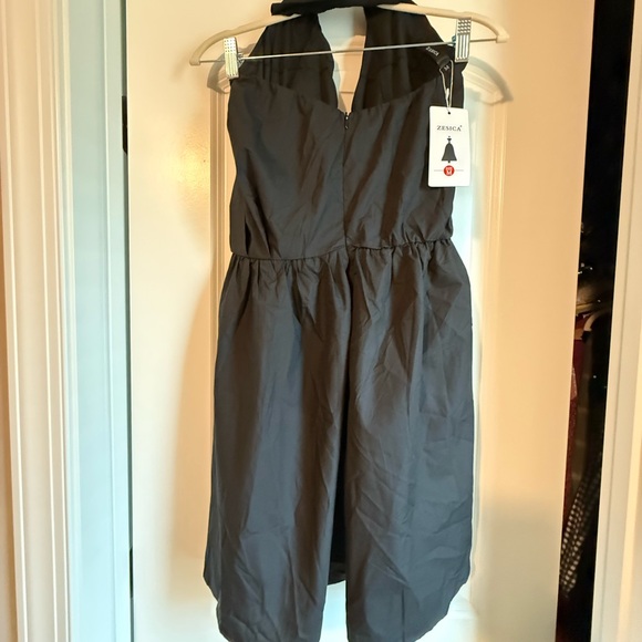 Black Ruffle Halter Mini Dress - Picture 4 of 6